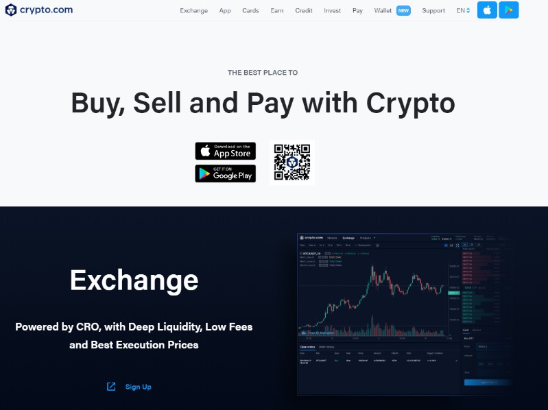screen strony głównej Crypto.com