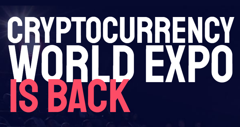 grafika promująca wydarzenie Cryptocurrency World Expo